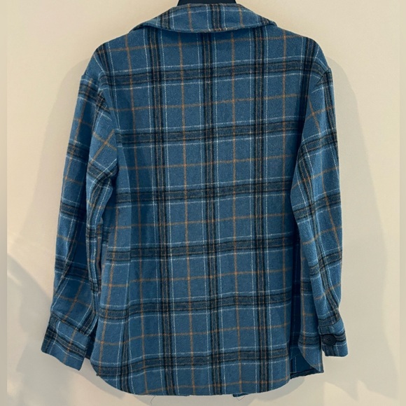 Boohoo Lapel Button Up Plaid Shirts Long Sleeve Pocketed Shacket Casual Top Sz S - Picture 13 of 14
